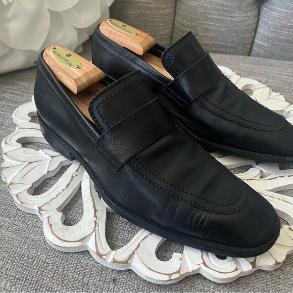 Louis Vuitton Black Leather Loafers Shoes size 6 1/2 - Picture 3 of 12
